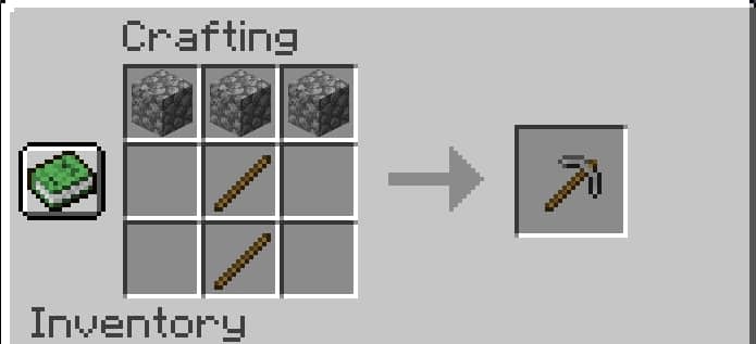 Crafting Stone pickaxe