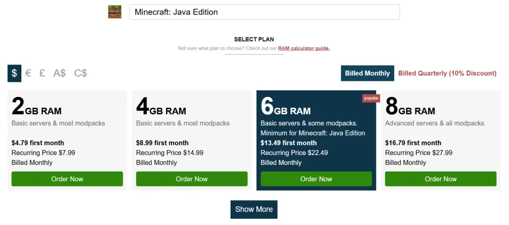Apex Hosting Pricing